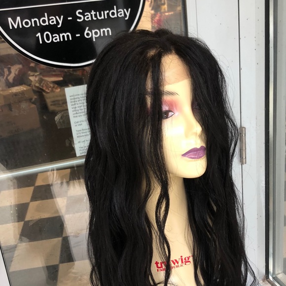 Wig 13X6 Freepart Swisslace long loose wave human hair blend main image 7